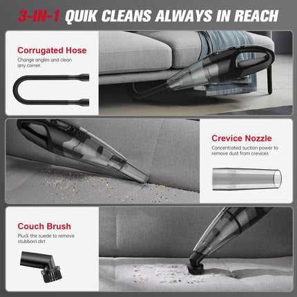Handheld Vacuum Cordless Rechargeable With Led, Dust Busters Cordless Rechargeable, 1.65Lbs Car Vacuum, Usb Charge, Hand Vacuum Lightweight For Car, Home, Pet Hair