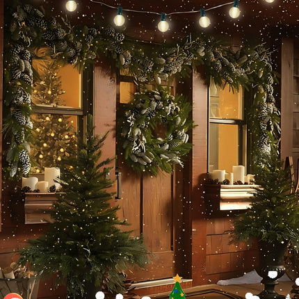 25FT G40 Frosted Christmas Lights,Globe Christmas Lights with 27 Frosted White Bulbs,Outdoor String Lights for Outside Indoor Garden Wedding Pergola Backyard Patio Xmas Tree Decor,Green Wire