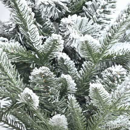 3FT Flocked Christmas Tree, Premium Xmas Tree with 496 PE&PVC Mixed Branch Tips, Unlit Premium Fir Christmas Tree for Home, Office, Party Decoration, White