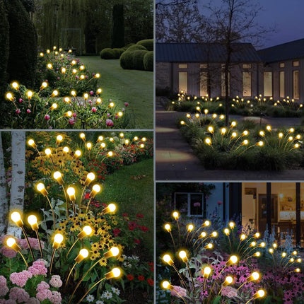 8 Pack Christmas Solar Garden Lights, d LED Firefly Solar Lights (Sway by Wind), Waterproof Outdoor Solar Christmas Lights for Yard Patio Pathway Christmas Decorations (Warm White)