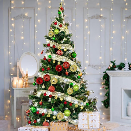 44pcs Christmas Ball Ornaments,Christmas Ball Ornaments Set for Christmas, Holiday, Wreath & Party Decorations,with Hanging Loop (44pcs, Greenred) (Style01)