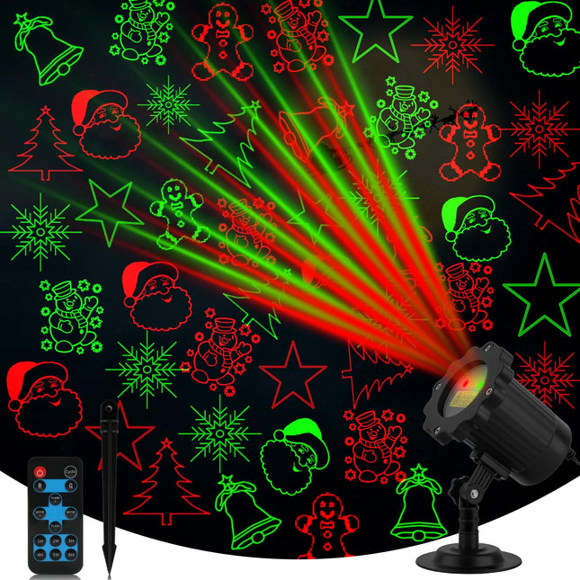 Christmas Projector Lights Outdoor, Waterproof Christmas Laser Projector Lights with Remote, Christmas Spotlight Decorations for Party Yard Garden Outdoor Indoor