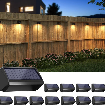 Bridika Solar Fence Lights 8 Colors, Warm White, Cool White And Rgb, Bright Deck Lights Solar Outdoor Waterproof, Dusk To Dawn