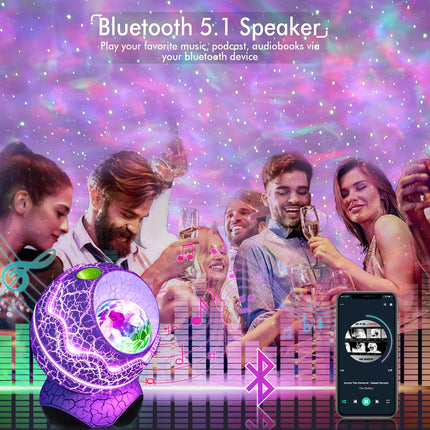 Rossetta Galaxy Projector, Star Projector for Bedroom, Night Lights for Kids Room with White Noise, Bluetooth Speaker, Timer and Remote, Room Decor, s for Girls, Boys, Adults, Christmas, Birthday