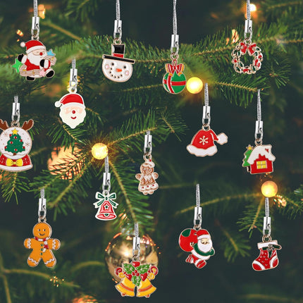 Edenseelake 30 Pcs Mini Christmas Ornament, Small Resin Metal Haning Christmas Ornaments with String for Christmas Tree Decoration