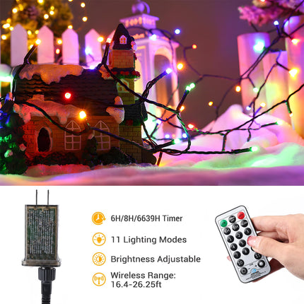BrizLabs Christmas Tree Lights, 262ft 800 LED Color Changing Christmas Lights with Remote, 11 Modes Cool White & Multicolor Christmas Lights, 30V Plugin Dimmable Lights Green Wire for Xmas Tree Home