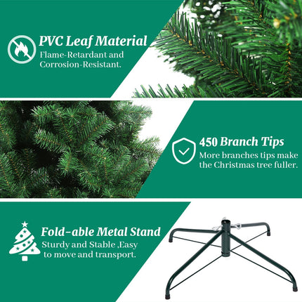 ULICO 4ft Artificial Christmas Tree,Premium Spruce Xmas Tree with 450 Branch Tips, Fake Christmas Tree with Foldable Metal Base Stand,Home, Office,Party Decoration-Green