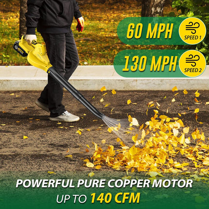 Cordless Leaf Blower Battery Powered: 20V Electric Leaf Blower with Charger and 4.0Ah Battery - Lightweight Small Blower Battery Operated for Driveway | Patio | Garage