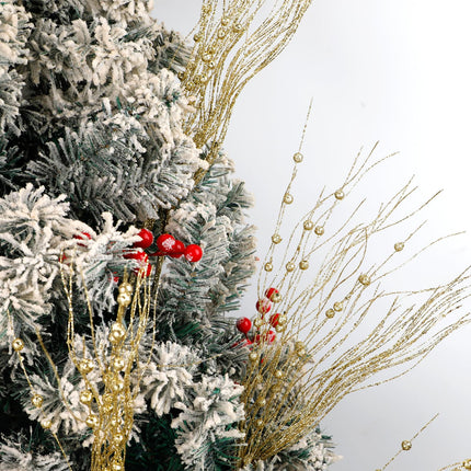 SUPREME XMAS 30 Pack Gold Christmas Tree Ornaments Set, Artificial Glitter Berry Stem Ornaments Christmas Picks Branches for Xmas Tree Sticks Decorations Vase Wreath Holiday Wedding Party Home Decor