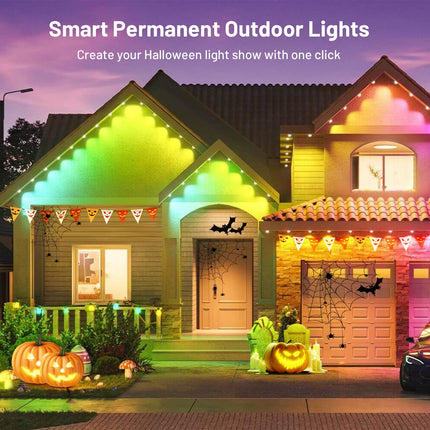 Intelligent Permanent Outdoor Light 38 ft 24 LED Eaves Light Outdoor Light Christmas Decoration Fully Illuminate Your Home During The Year Work with Alexa Google Assistant