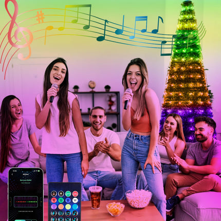 Smart Christmas Tree Lights with Star Topper, 6.6FT x 10 Christmas Decorations Lights Music Sync with Remote & APP Controlled, RGB LED String Lights Plug in for Tree Outdoor Indoor Xmas Decor