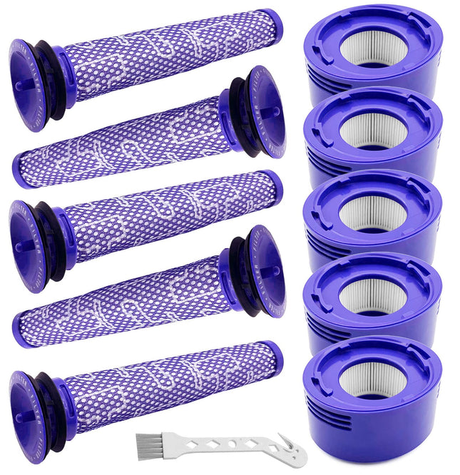 10 Pack Vacuum Filters Compatible With Dyson V7, V8 Cordless Vacuums 5 Prefilters, 5 Postfilters