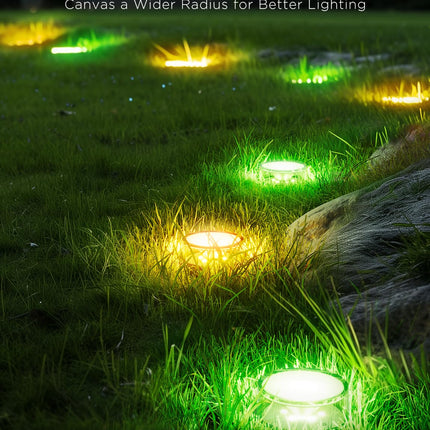 Govee Outdoor Ground Lights 2, 50ft Outdoor Lights for Christmas, 15 Pack RGBIC Pathway Lights with 100LM Warm White, IP67 Waterproof for Patio, 63 Scene Modes, Works with Alexa, Google Assistant