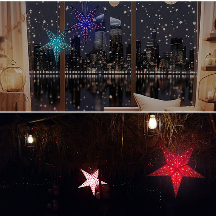 GalaxyArts Paper Star Lantern Turquoise 24 Inch 3D Starlite Handcrafted Hollow Hanging Decoration for Weddings, Parties, Christmas, Holidays Easy to Hang Indoor Outdoor Aesthetic Home Décor