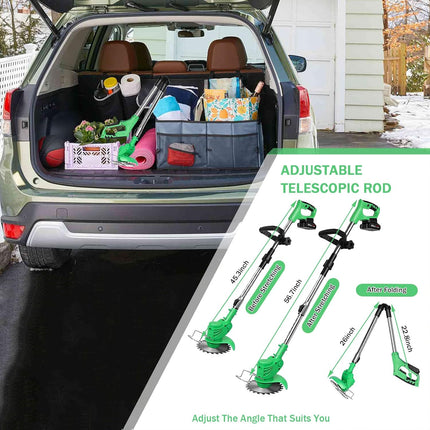 Cordless Electric Weed Wacker 36V Grass Trimmer,Weed Eater Cordless String Trimmer Battery-Powered,Electric Brush Cutter with 2 Battery and Charger