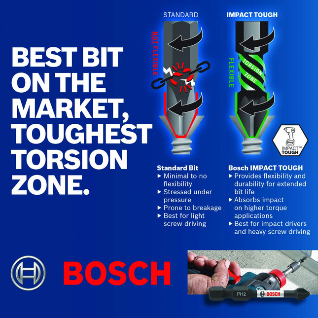 BOSCH ITDEPH26B Impact Tough 6 In. Phillips 2 Double-Ended Bits