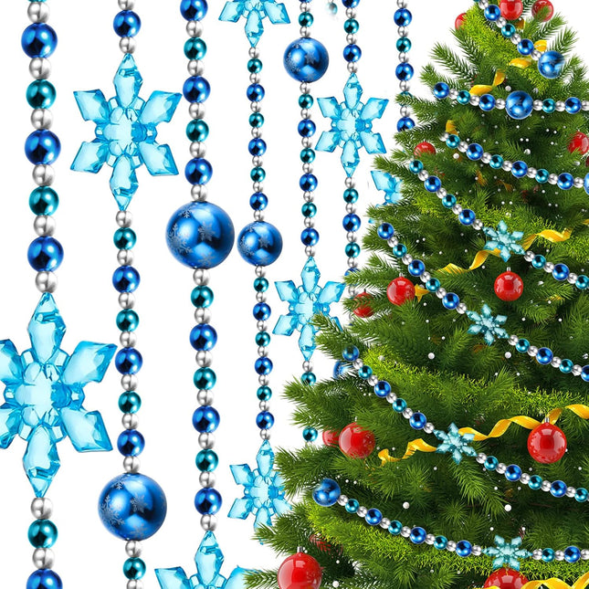 16 ft Christmas Tree Bead Garlands Hanging Christmas Tree Garland Pearl Xmas Tree Bead for Christmas Tree Fireplace Wreath Ornaments Christmas Party Decorations