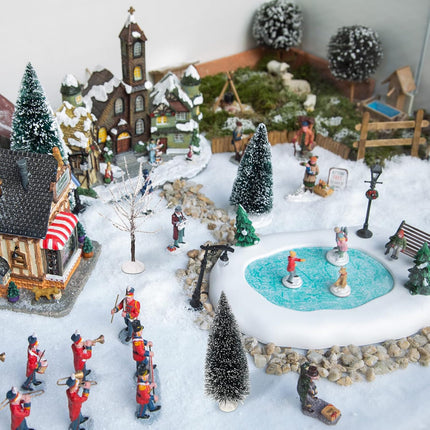 Ysleen 6 Pieces Mini Christmas Village Tree, Small Artificial Model Trees Mini Decor Trees Village Displays Tree for Miniature House Garden Festival Decorations, 3 Sizes(Snowy Sisal Tree, Frost Tree)