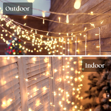 100 LED Christmas String Lights Indoor,39ft Warm White Waterproof Christmas Lights Outdoor,Timer Function & 8 Modes Plug in Twinkle Fairy Lights for Bedroom Classroom Christmas Tree Decor