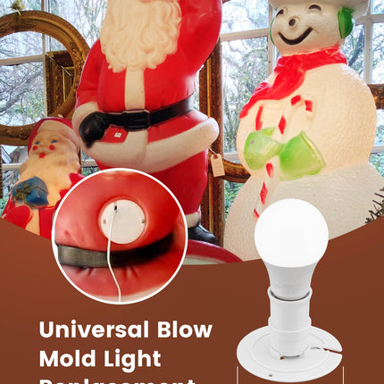 SURAIELEC 2-Pack Blow Mold Light Kit Replacement, Outdoor Blow Mold Lights with E26 E27 Socket, 3.5" Universal Light Plate for Blow Mold Santa, Wisemen, Halloween Christmas Village House, 5 FT Cord