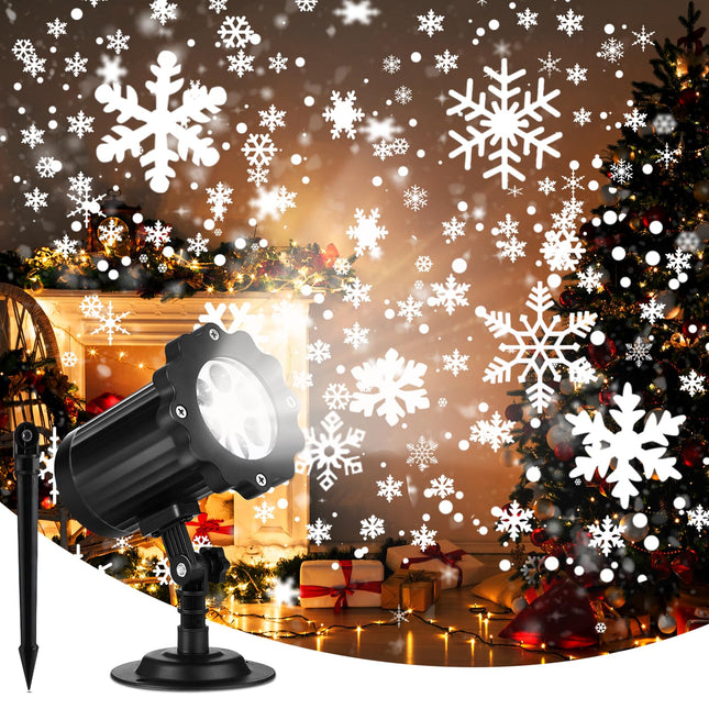 Christmas Projector Lights Outdoor, Waterproof & Adjustable LED Christmas Snowflake Projector Lights Indoor for Halloween, Christmas, Home Birthday Party and Garden Decoration