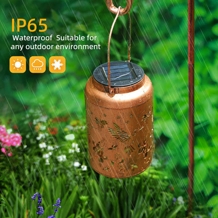Hummingbird Solar Lanterns Outdoor Waterproof Hanging Solar Lights Metal Decor Lantern LED Light Christmas Decorative for Garden,Patio,Yard,Lawn,Backyard,Front,Porch as Holiday s for Women Mom