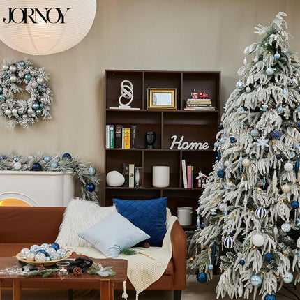190PCS Christmas Tree Ornaments Set, Shatterproof Plastic Decorative Hanging Balls Ornaments for Holidays Tree, Silver and Blue(Multi-Sizes)