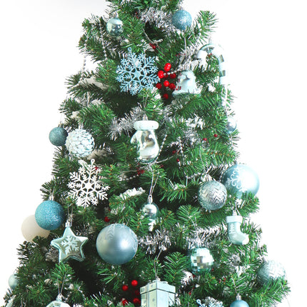 Joiedomi 157 Pcs Christmas Ornaments with a Star Tree Topper, Shatterproof Hanging Christmas Ball Ornaments for Christmas Tree, Party Decoration, Tree Ornaments, Events (Baby Blue & White)
