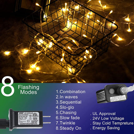 Christmas Decorations Star String Lights, 320 LEDs Outdoor Waterfall Tree Lights with 13" Topper Star, Plug in Waterproof Hanging Fairy Lights for Xmas Year Holiday Party Yard Decor (Warm White)