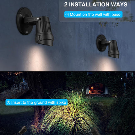 SUNVIE Dusk to Dawn Outdoor Lighting 120V LED Spot Lights Outdoor Landscape Spotlights with Photocell Sensor Waterproof Outdoor Spot Lights for Yard 7W Outdoor Spotlight Flag Light for Garden Tree