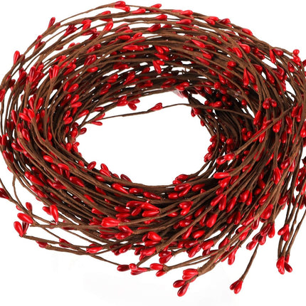 Hedume 128 Feet 60 Packs Red Pip Berry Garland, Ply Pip Berry Garland for Christmas Craft Decor or Celebrations Embellishing