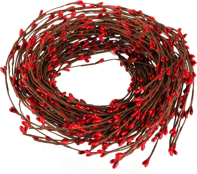 Hedume 128 Feet 60 Packs Red Pip Berry Garland, Ply Pip Berry Garland for Christmas Craft Decor or Celebrations Embellishing