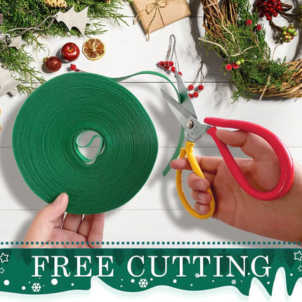 50ft Christmas Garland Ties,Christmas Decorative Reusable Green Holiday Garland Ties Cuttable Cable Straps for Christmas Party Yard Wall Doorway Outdoors Decoration (Green)