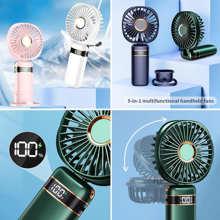 Mini Fan Portable Handheld Fan Rechargeable Small Battery Operated Personal Fan Use As Phone Holder, Hand Held Fan, Mini Desk Fan