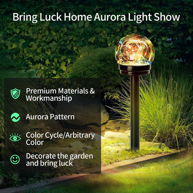 Solar Pathway Lights Outdoor Solar Garden Stake LED Colour Changing Globe Garden Lights,Decorative Yard Waterproof Lights Birthday s for Mom for Yard Patio Walkway Landscape (4 Pack)