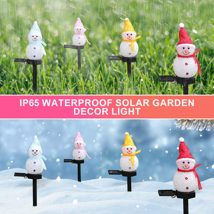 Outdoor Christmas Decorations -Christmas Light Stakes for Yard-Snowman Solar Lights-Snowman Christmas Ornaments for Yard Garden Lawn Landscape Patio Walkway Decor