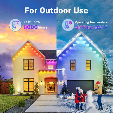 Permanent Outdoor Lights 100ft, Smart RGB Outdoor Lights with 60 LED, 8000 Hour Long Life Long Lasting Waterproof Permanent Christmas Lights Outdoor, for Daily Decorative Lighting and Holiday Parties