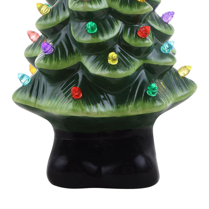 Mr. Christmas Nostalgic Ceramic Christmas Tree with LED Lights Indoor Decoration, 8 Inches, Santa
