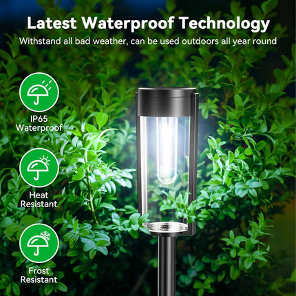 Lesolar Pathway Lights Outdoor, 8 Pack Solar Outdoor Lights, Ip65 Waterproof Auto On/Off Solar Powered Landscape Path Lights Outd