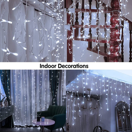 Led Christmas Lights Outdoor Christmas Decorations Hanging Lights 400LED 8 Modes 75 Drops, Outdoor Indoor Fairy String Lights for Christmas Party, Holiday, Wedding Decorations (CoolWhite)