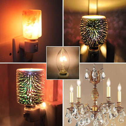 25 Pack C7 Clear Replacement Bulbs, C7 Outdoor Christmas String Light Bulbs, 5 W Night Light Bulbs Incandescent Bulbs for C7/ E12 Candelabra Base Christmas Outdoor String Lights- Clear