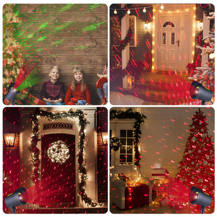 Christmas Laser Lights Outdoor Projector, Waterproof Red and Green Star Tree Lights Projector Decoration for Christmas Indoor Holiday Birthday Party