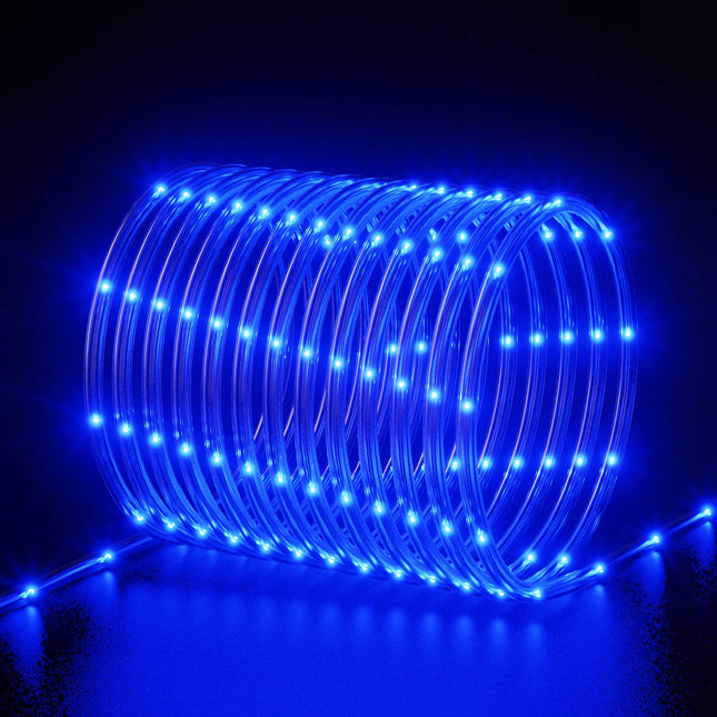 Solar Rope Lights Outdoor Waterproof LED - 40FT 100 LED Solar String Lights Tube Light Solar Outdoor Fairy Rope Christmas Lights for Yard Garden Patio Fence Balcony Camping Tree Decoration Blue