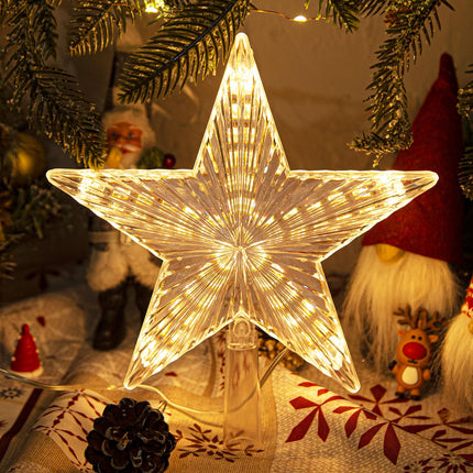 Christmas Tree Topper Warm White Light Christmas Star Great for Christmas Tree Ornaments Year Christmas Tree Toppers Lighted Christmas Tree Star 8.7 Inch Christmas Star Tree Topper Battery Powered