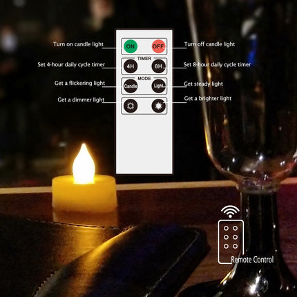 iZAN 6 PCS Flameless LED Battery Operated Tealight Candles with Remote and Timer Flickering Electric Decorative Tea Lights for Christmas Home Party Wedding Decorations 1.5”x1.6” Batteries Included