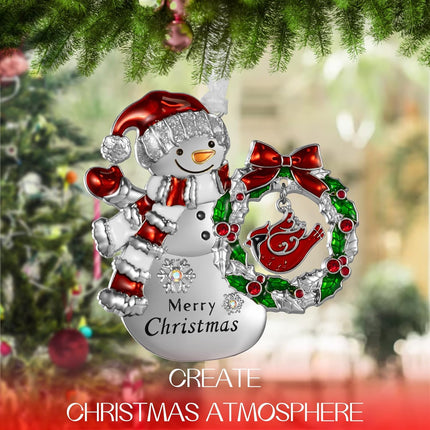 LIFE&FOOT Christmas Tree Ornaments Hanging Charm Decorative Pendant of Car Charm Holiday Keepsake Home Decor (Snowman (Silver))