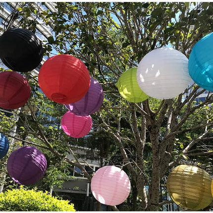 BEISHIDA 10Pcs White Paper Lanterns Decorative Chinese/Japanese Hanging Round Paper Lanterns Lamp for Birthday, Wedding, Christmas, Bridal, Home Decor, Party Decoration(Size of 4”, 6”, 8”, 10”)