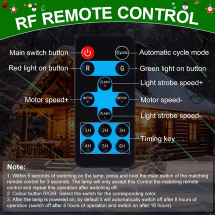 Treela Christmas Laser Projector Light Outdoor Holiday Projector Decoration Waterproof Moving Star Laser Projection Light with Remote Landscape Light for Home Party Garden (Red Green,Meteor Showers)