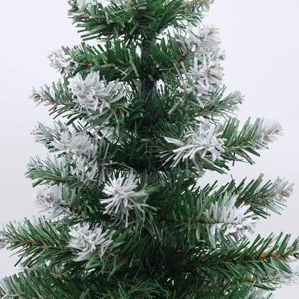 Tabletop Desktop Mini Christmas Artificial Pine Tree Miniature Flocked Snow Decoration PVC, 1.5ft/45cm
