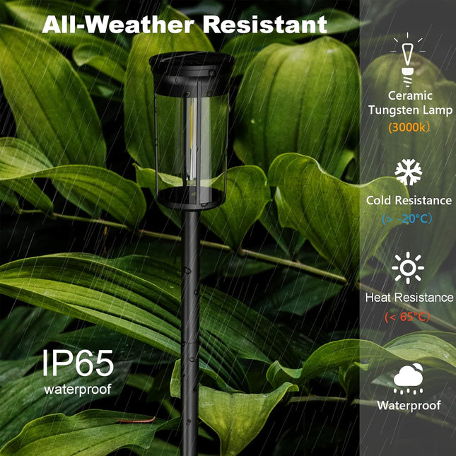 Uniqus Acvoay Solar Pathway Lights Outdoor Waterproof Ip65, 3000K Warm Light Modern Minimalist Pathway Lights Solar Powered